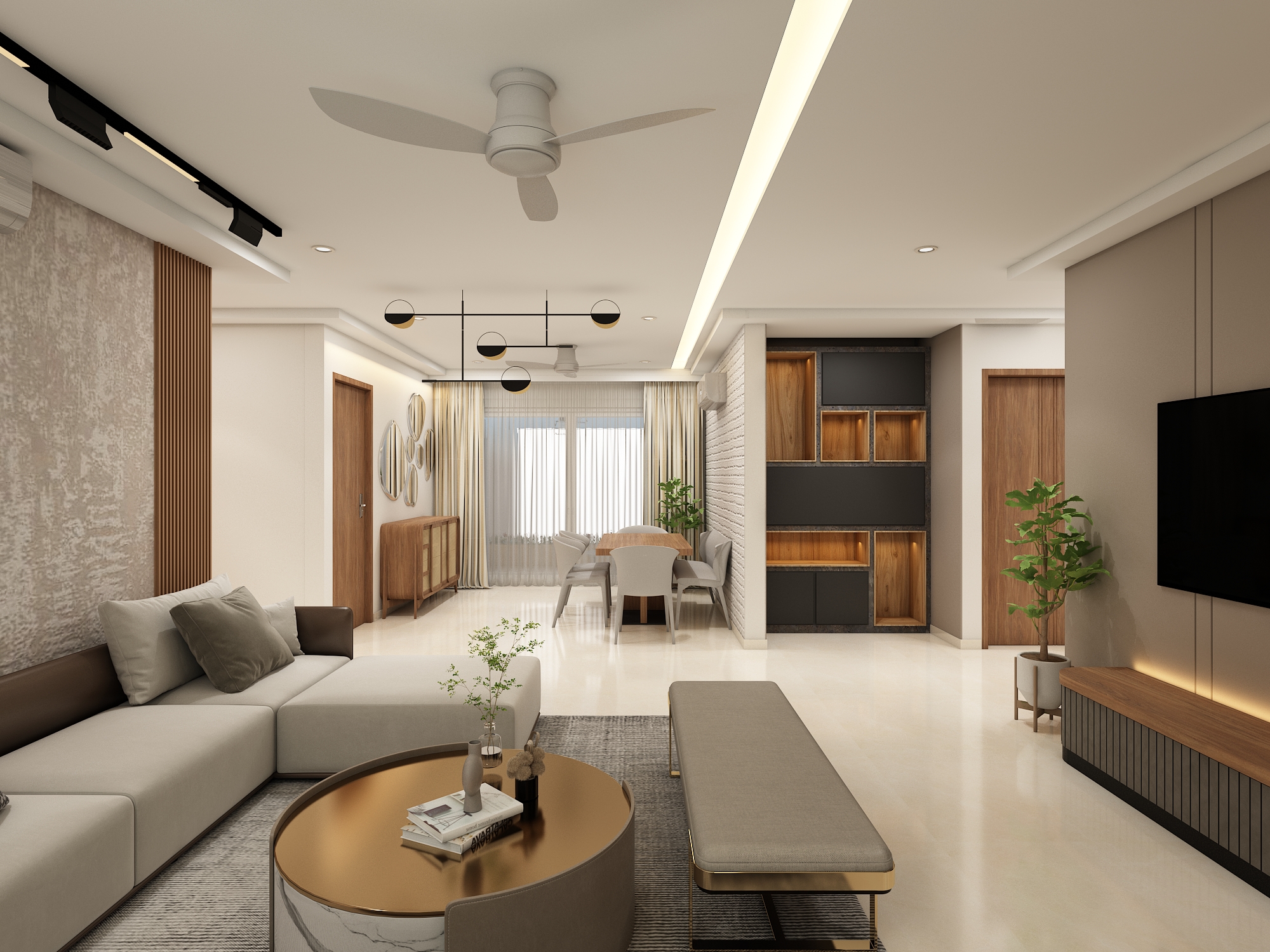 Living Room — Brass Accents