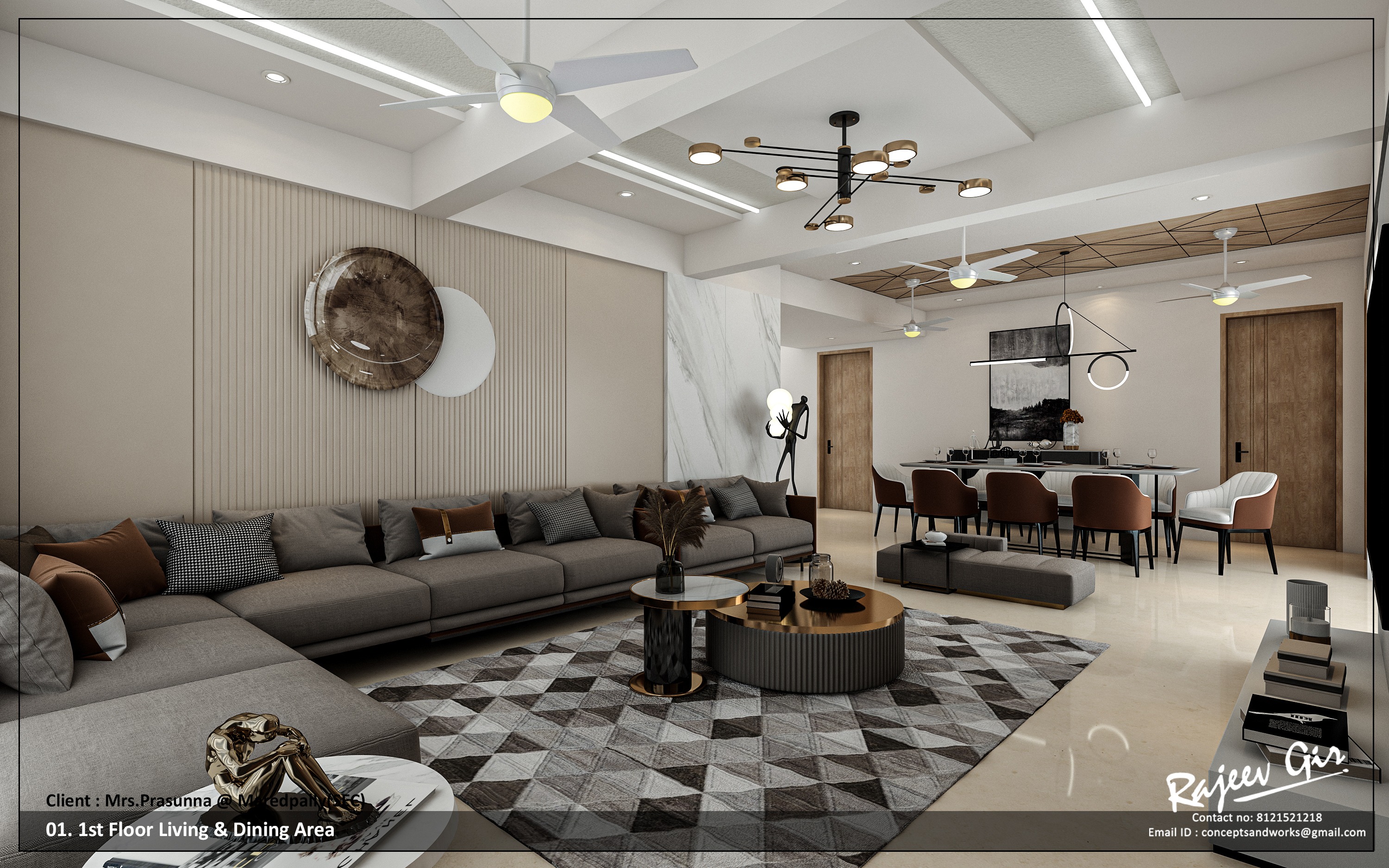 Living & Dining — Marble Accent Wall