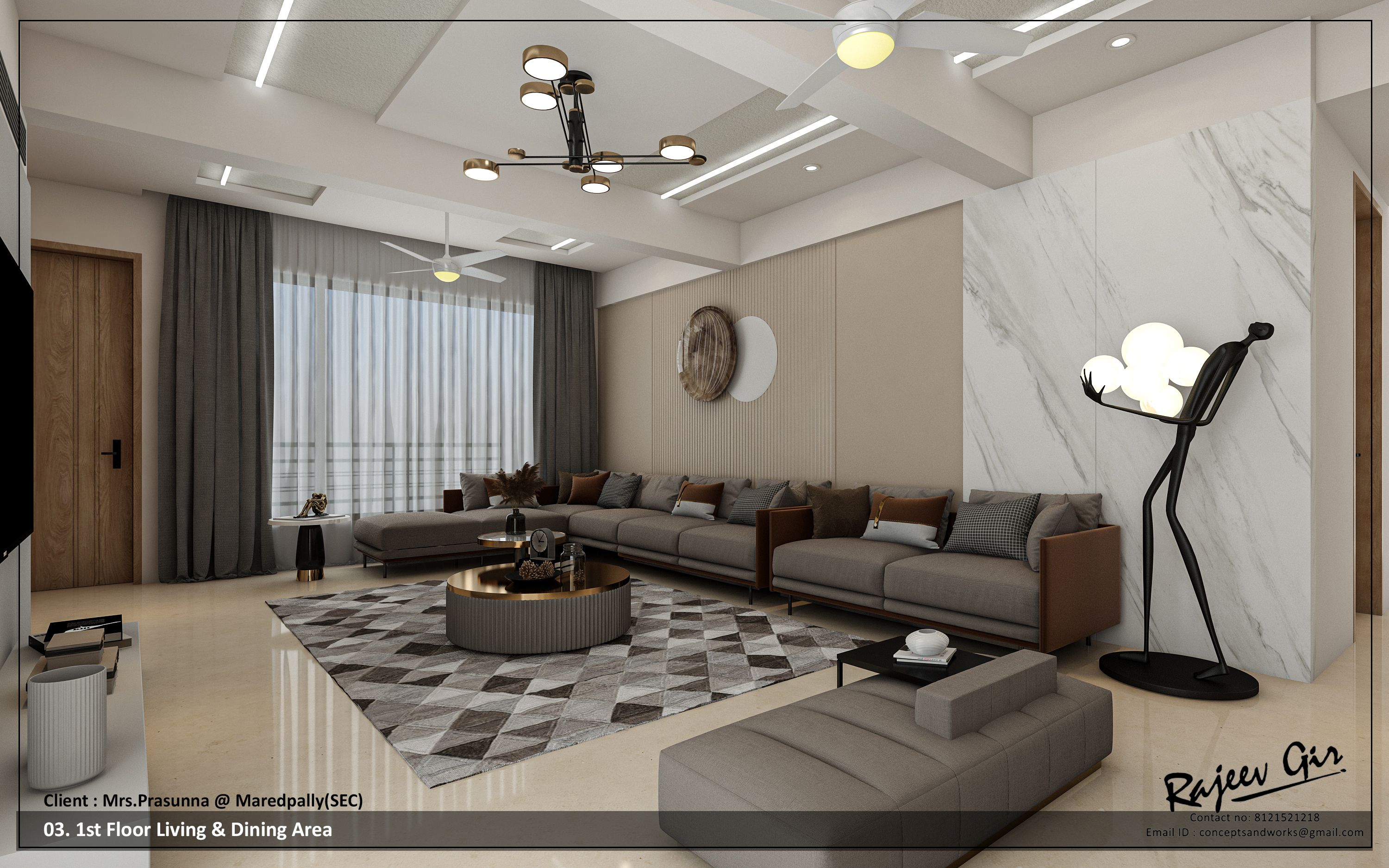 Living & Dining — Grand Sofa Layout